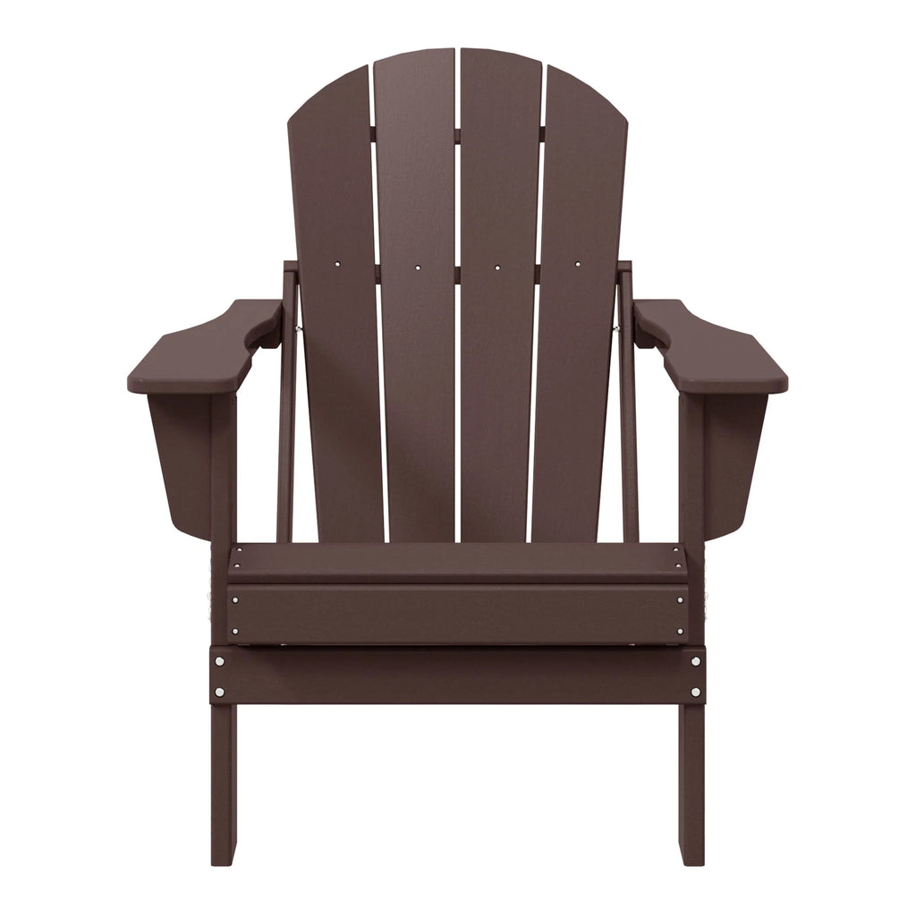 Chaise Adirondack pliante de patio d'extérieur tout temps résistante à la décoloration Polytrends Laguna