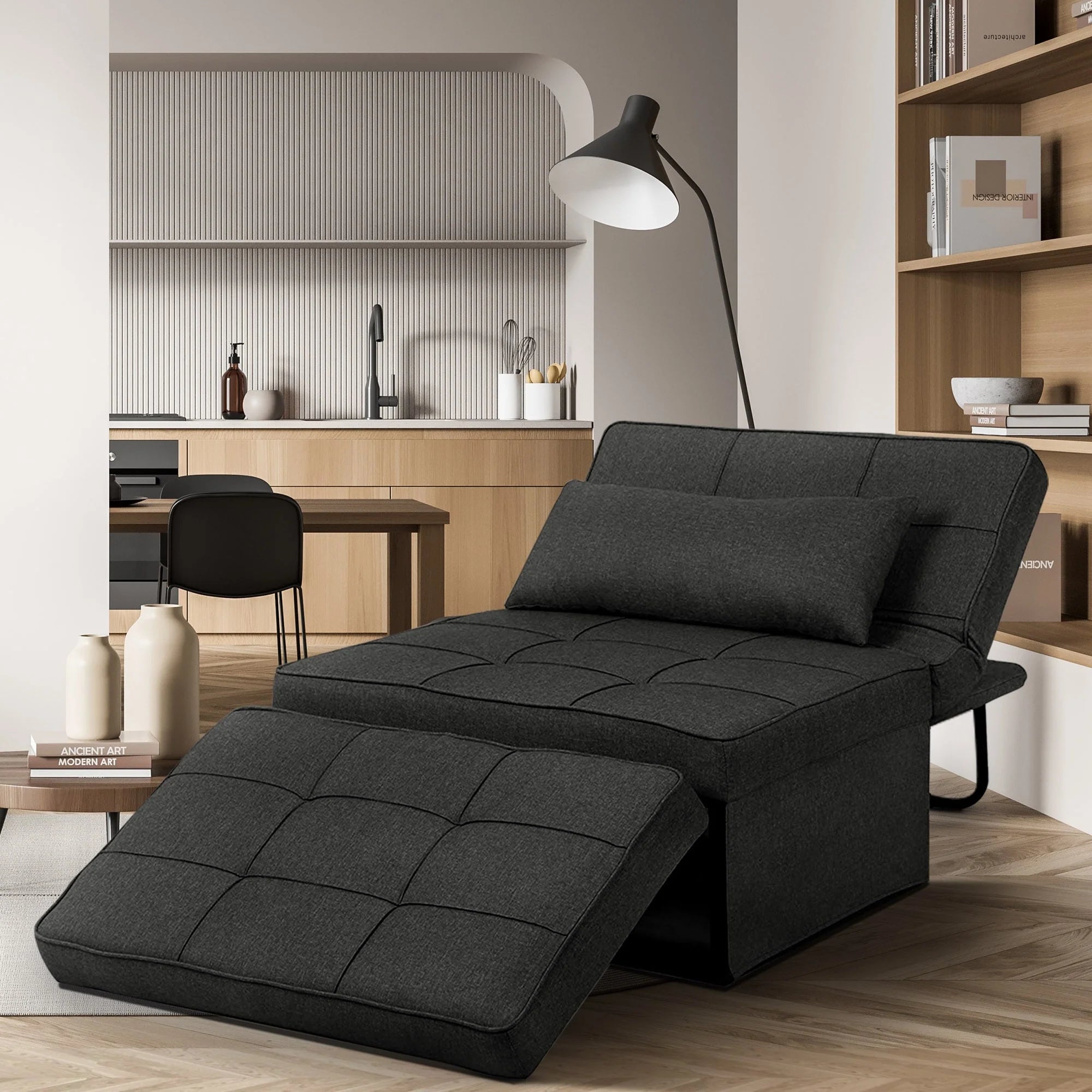 Canapé Convertible Lit Canapé Fauteuil Ottoman Pliant Fauteuils Inclinables pour Salon