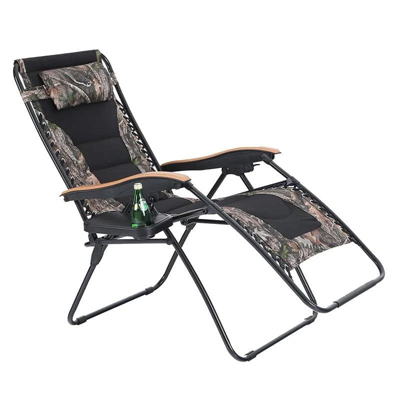 Fauteuil de relaxation zéro gravité XL surdimensionné et rembourré, avec accoudoirs plus larges, inclinable et porte-gobelet - N/A