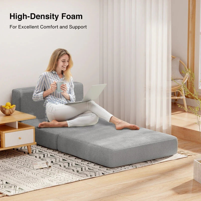 Chaise convertible 3-en-1, chaise pliable, lit-méridienne dépliable