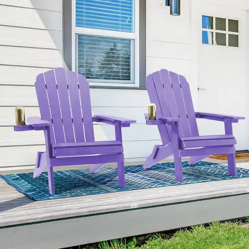 Lot de 2 chaises Adirondack pliantes Bonosuki pour patio et brasero
