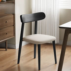 Chaise de salle à manger moderne en cuir sans accoudoirs avec dossier bas