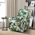 Fauteuil inclinable pivotant manuel Arlette contemporain à fleurs avec dossier capitonné