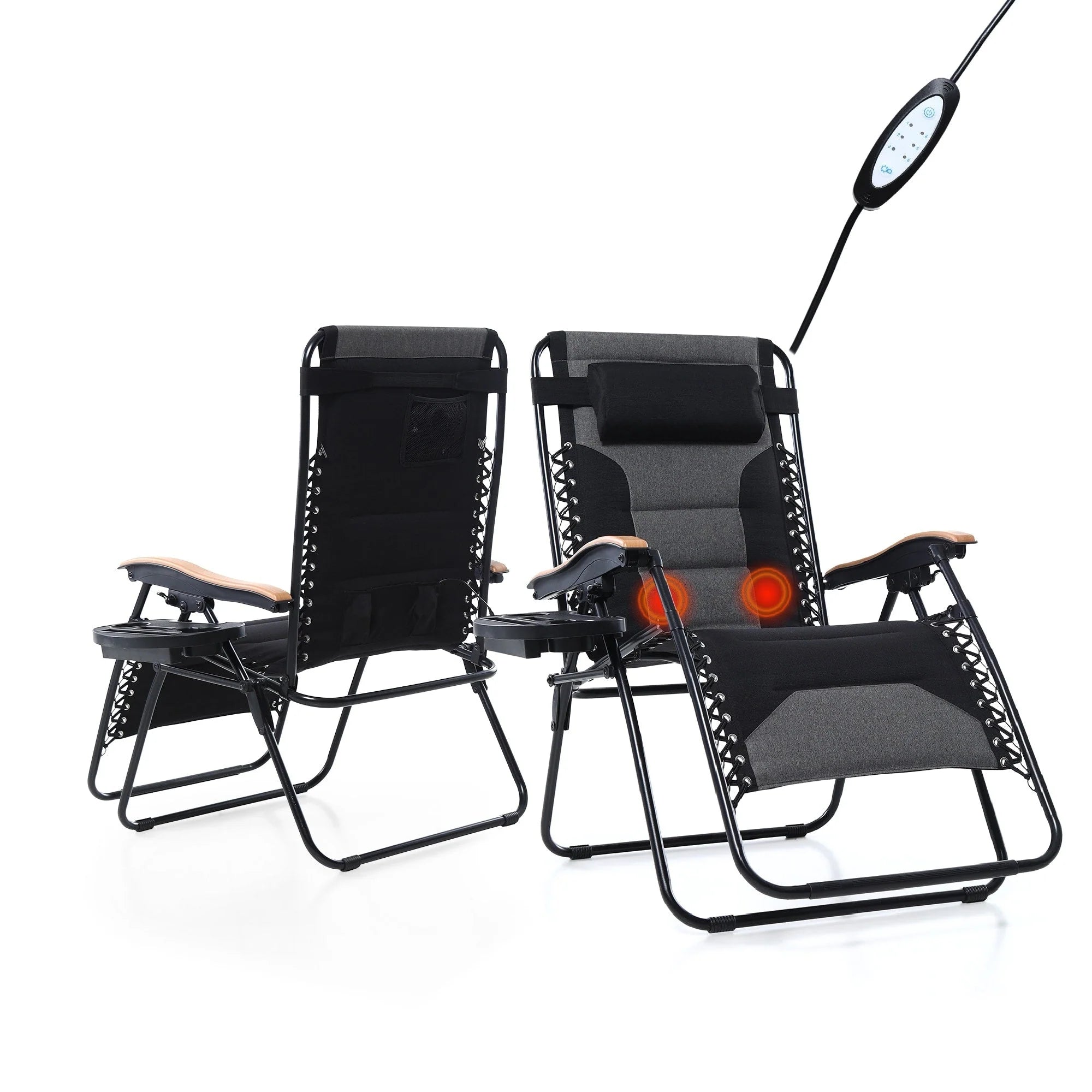 Fauteuil de relaxation zéro gravité XL surdimensionné et rembourré, avec accoudoirs plus larges, inclinable et porte-gobelet - N/A