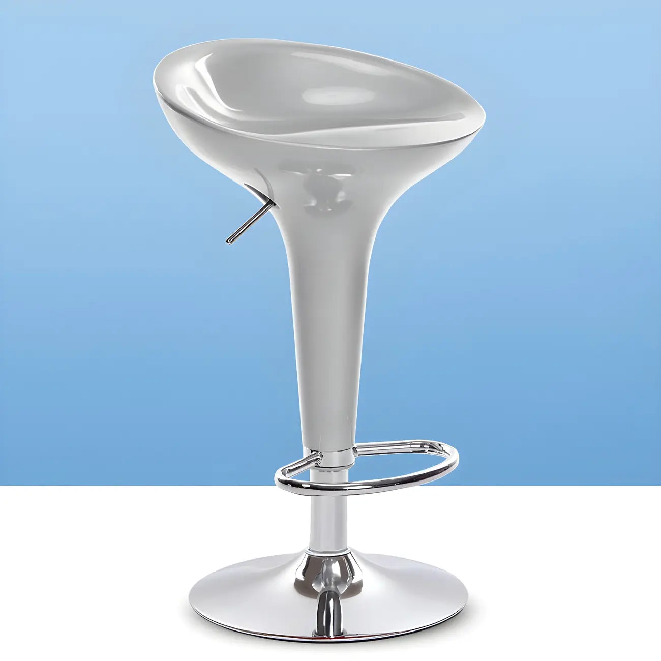 Tabouret de bar pivotant en plastique chromé, réglable en hauteur