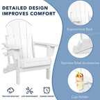 Chaise Adirondack pliable d'extérieur avec porte-gobelet