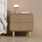 Table de chevet moderne en bois avec 2 tiroirs et pieds