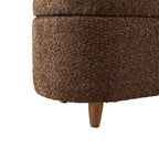 Banc de rangement rabattable en tissu bouclé taupe INK+IVY Bailey