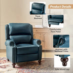 Fauteuil inclinable en cuir véritable style Mid-Century Gabriela avec garniture cloutée (lot de 2) par HULALA HOME