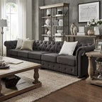 Canapé Chesterfield extra long Knightsbridge gris par iNSPIRE Q Artisan