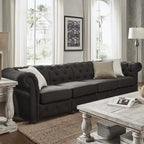Canapé Chesterfield extra long Knightsbridge gris par iNSPIRE Q Artisan