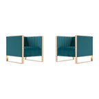Manhattan Comfort Trillium - Fauteuil d'appoint en Velours avec Cadre Doré (Lot de 2)
