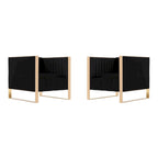 Manhattan Comfort Trillium Gold Frame Velvet Accent Chair (Set of 2)