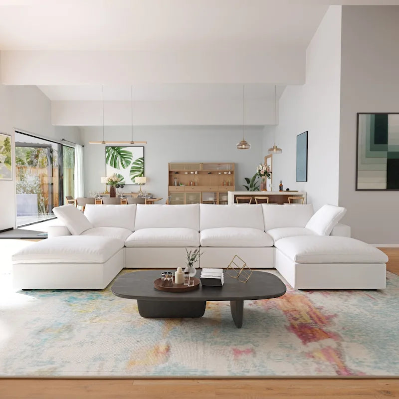 Canapé d'angle moderne en velours, rembourré de duvet, pour salon