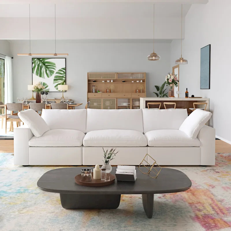 Canapé d'angle moderne en velours, rembourré de duvet, pour salon