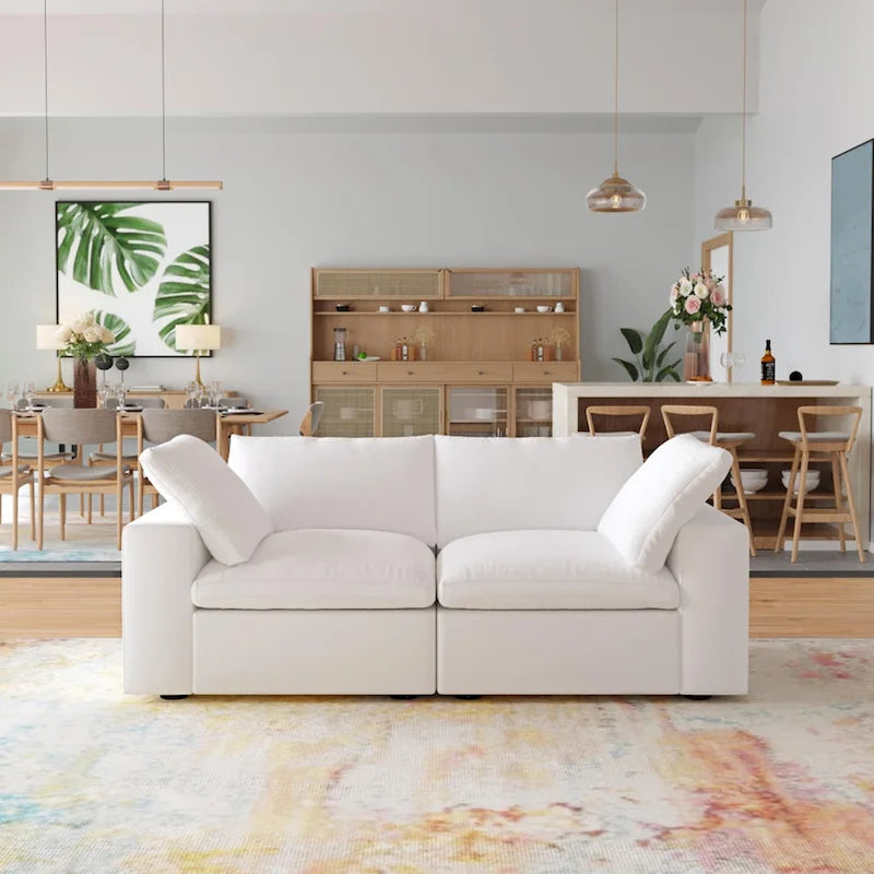 Canapé d'angle moderne en velours, rembourré de duvet, pour salon