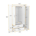Armoire 3 portes 2 tiroirs, effet grain de bois