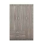 Armoire 3 portes 2 tiroirs, effet grain de bois