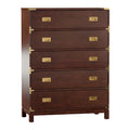 Commode 5 tiroirs avec accents dorés