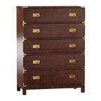 Commode 5 tiroirs avec accents dorés