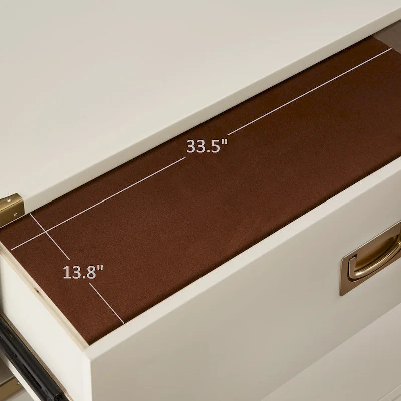 Commode 5 tiroirs avec accents dorés