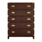 Commode 5 tiroirs avec accents dorés