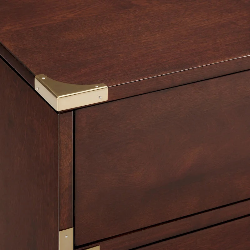 Commode 5 tiroirs avec accents dorés