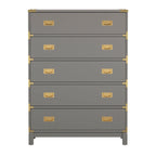 Commode 5 tiroirs avec accents dorés