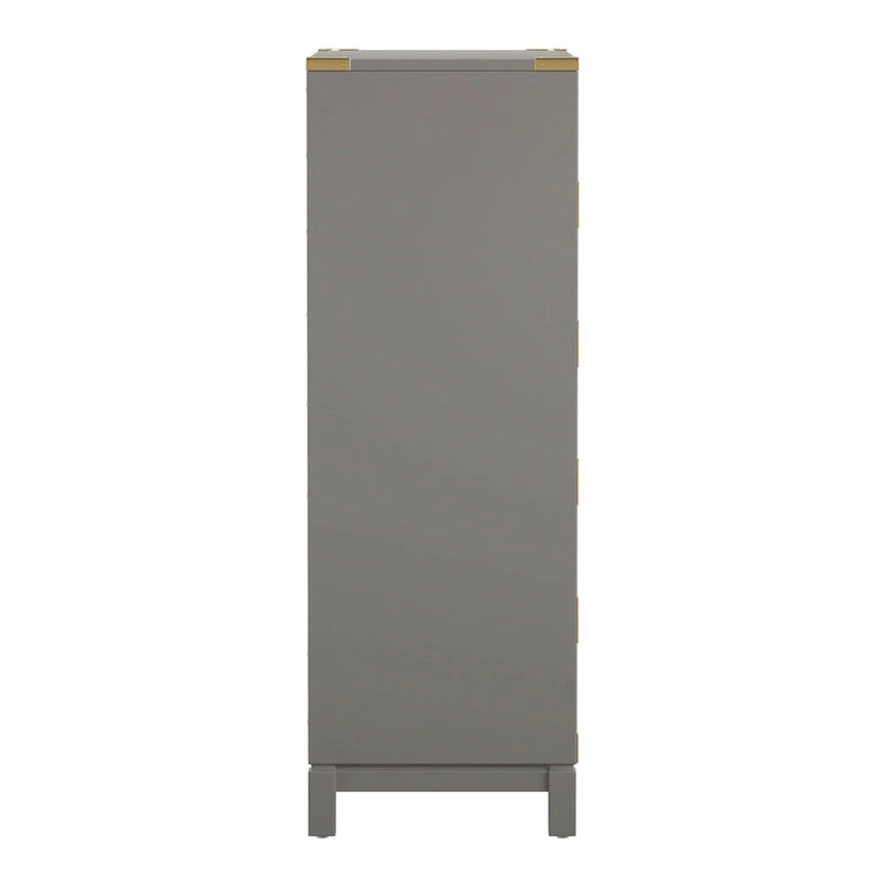 Commode 5 tiroirs avec accents dorés