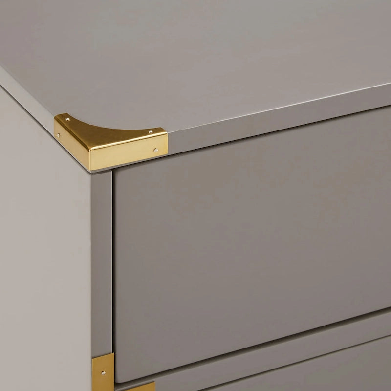 Commode 5 tiroirs avec accents dorés