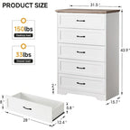 Commode de chambre moderne à 6 tiroirs, organisateur de rangement tour de placard