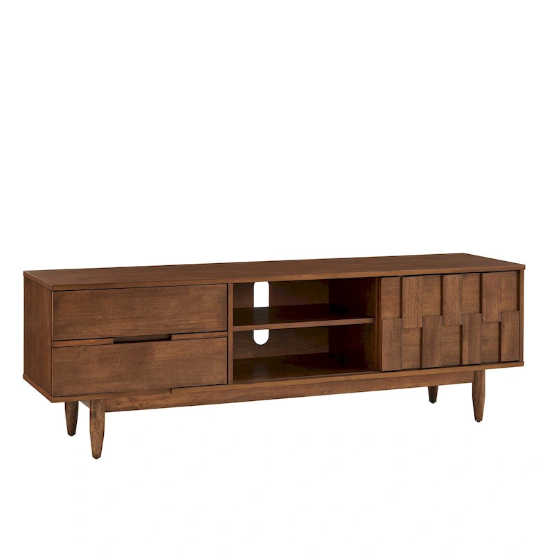 Meuble TV en bois mi-siècle à 2 tiroirs Kieran par iNSPIRE Q Modern