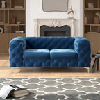 Corvus Aosta Causeuse capitonnée en velours Chesterfield