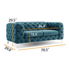 Corvus Aosta Causeuse capitonnée en velours Chesterfield