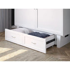 Coffre-lit escamotable Queen avec matelas et chargeur intégré