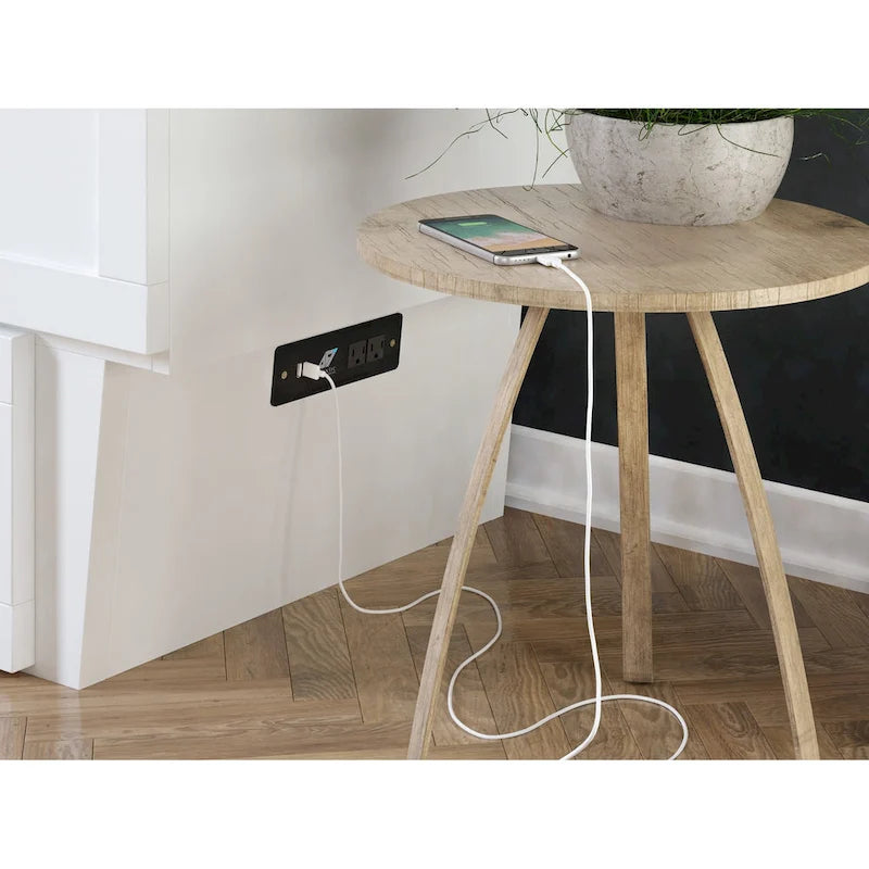 Coffre-lit escamotable Queen avec matelas et chargeur intégré