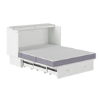 Coffre-lit escamotable Queen avec matelas et chargeur intégré