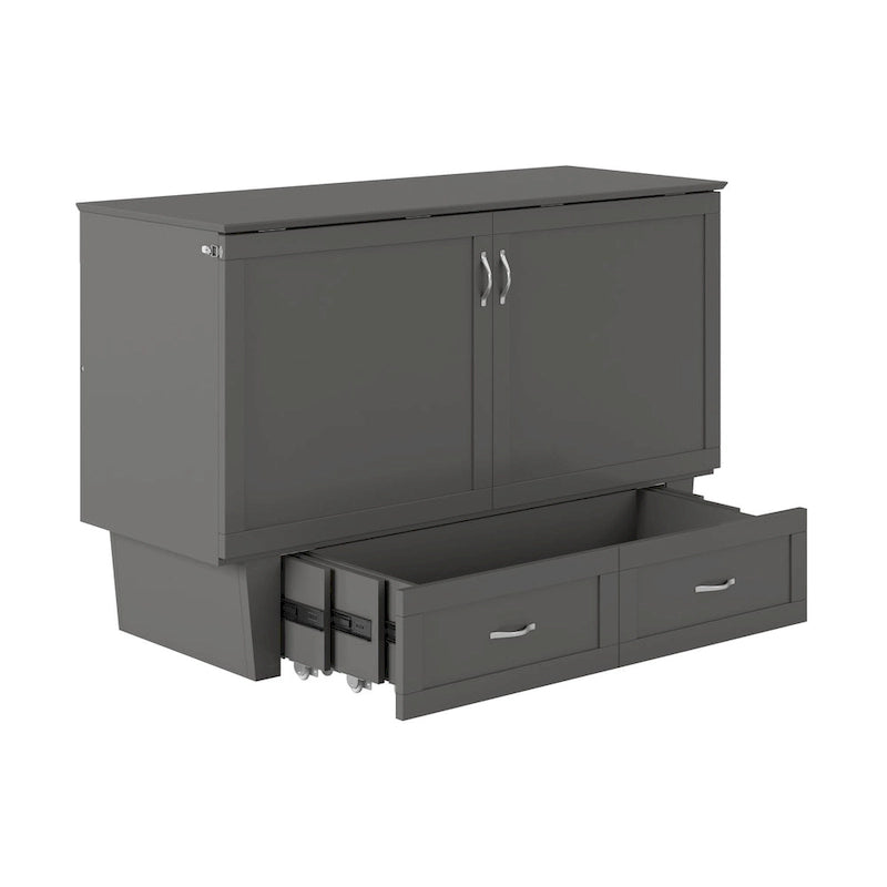 Coffre-lit escamotable Queen avec matelas et chargeur intégré