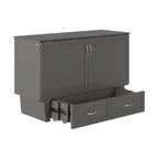 Coffre-lit escamotable Queen avec matelas et chargeur intégré