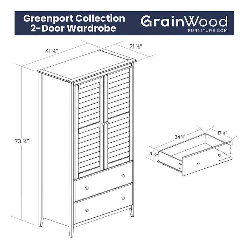 Armoire 2 portes Grain Wood Furniture