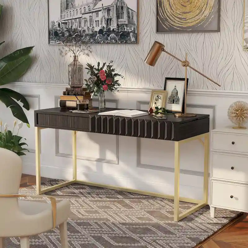 Bureau assis-debout relevable en métal de 57 pouces par Furniture