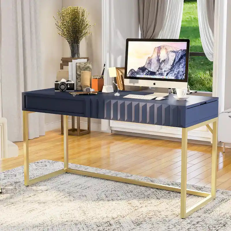 Bureau assis-debout relevable en métal de 57 pouces par Furniture