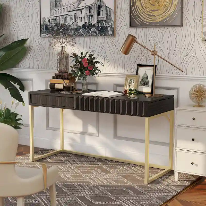 Bureau assis-debout relevable en métal de 57 pouces par Furniture