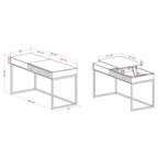 Bureau assis-debout relevable en métal de 57 pouces par Furniture