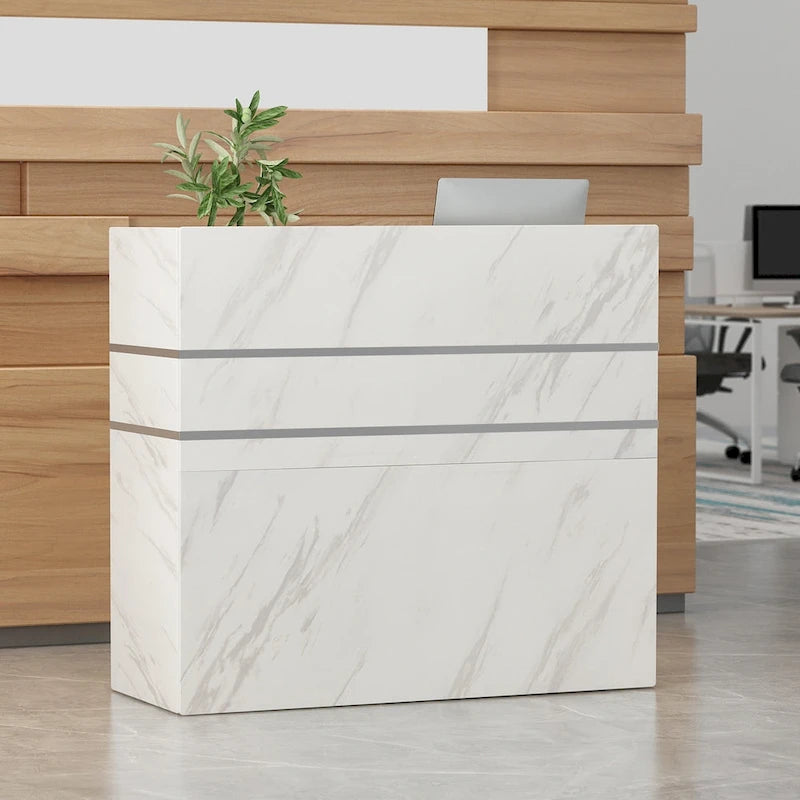 Bureau de réception en bois massif à 3 tiroirs pour ordinateur