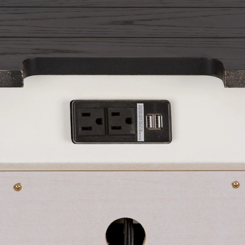 Table de chevet blanche avec station de charge