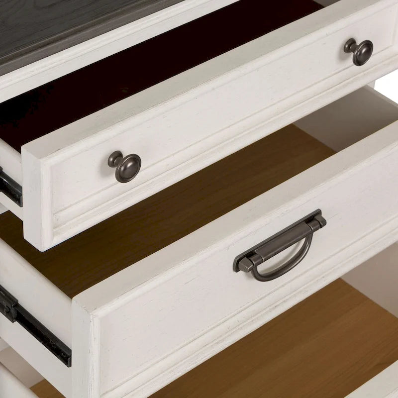 Table de chevet blanche avec station de charge