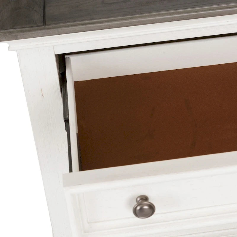 Table de chevet blanche avec station de charge