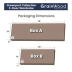 Armoire 3 portes en bois massif Greenport de Grain Wood Furniture