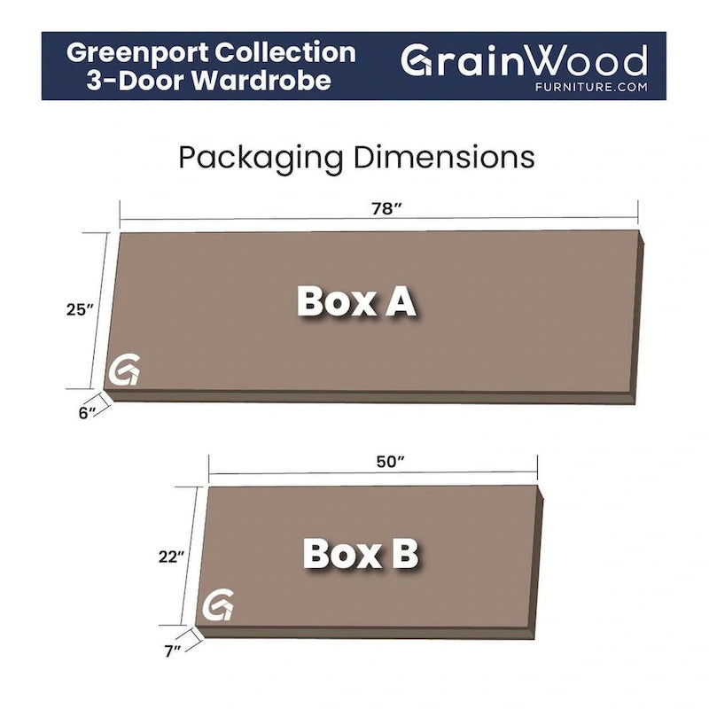 Armoire 3 portes en bois massif Greenport de Grain Wood Furniture